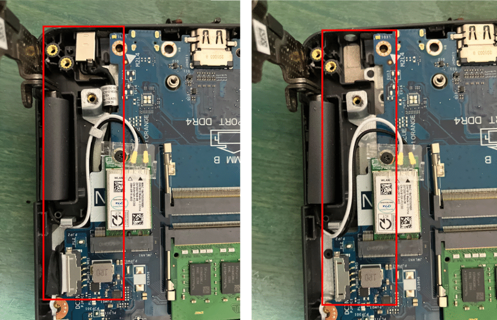 電源部品取り外し前後